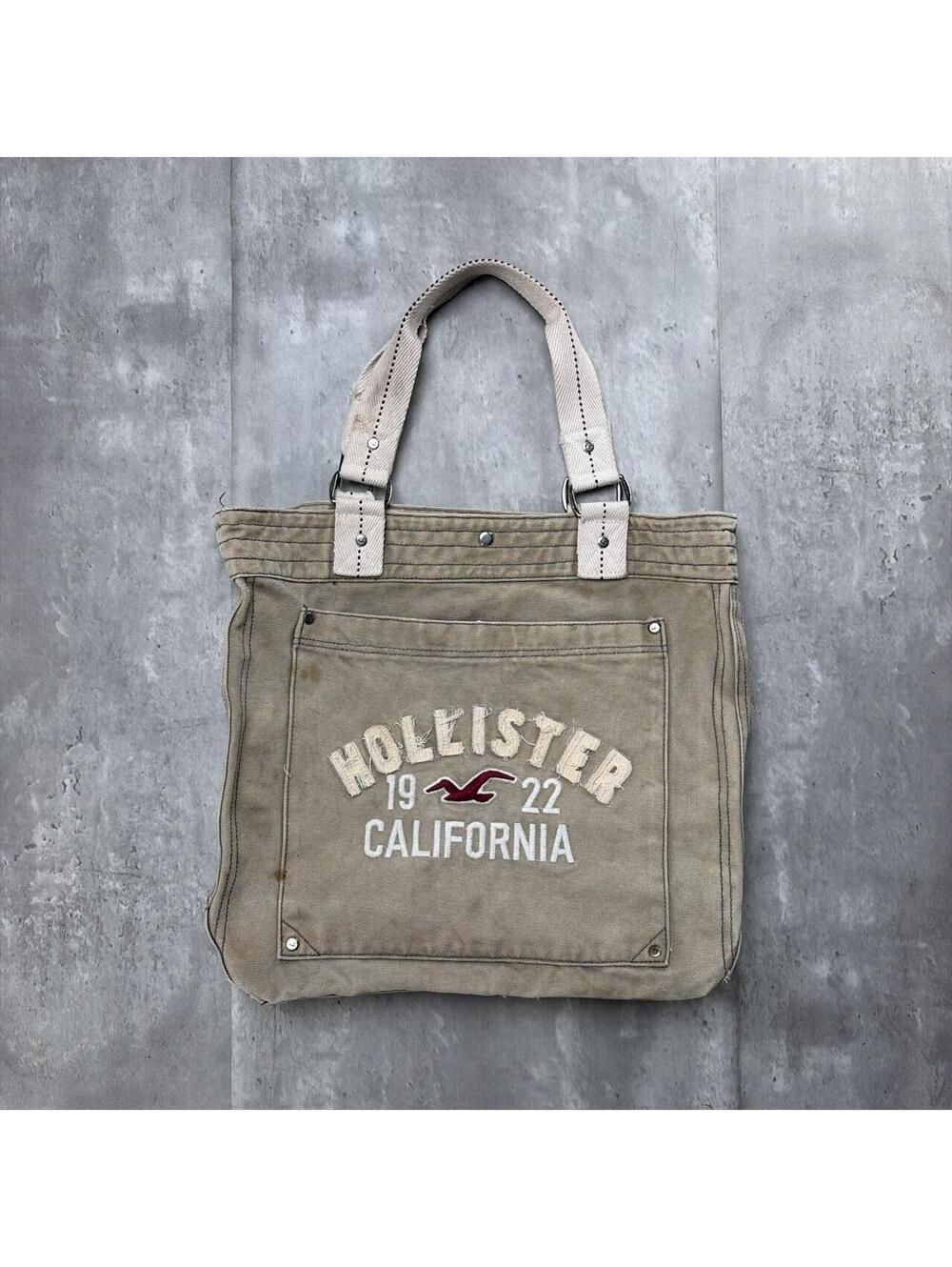 Vintage Khaki Hollister Surf Grunge Distressed Tote Bag